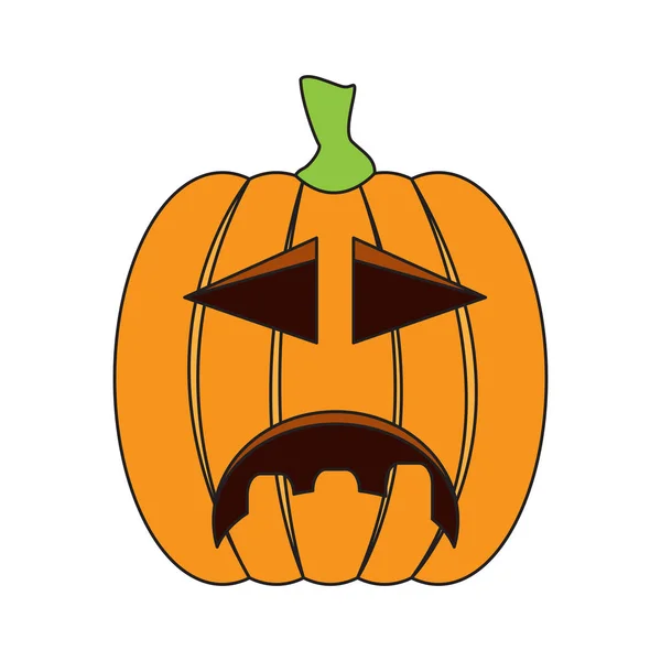 Isolé triste Jack-o-lanterne — Image vectorielle