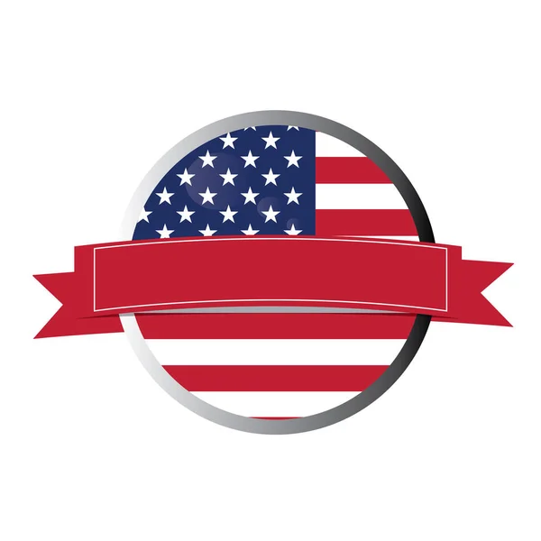 Insignia americana aislada — Vector de stock