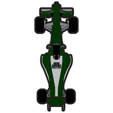 Bir yarış arabasının Üstten Görünüm