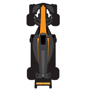 Bir yarış arabasının Üstten Görünüm