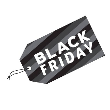 İzole siyah Cuma etiket