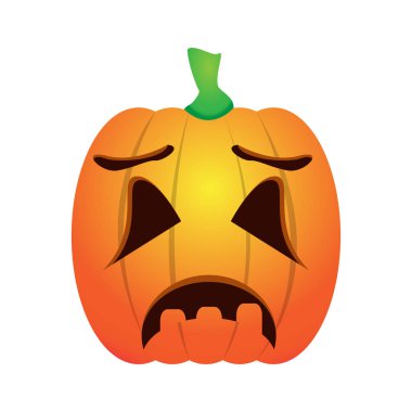 İzole üzgün jack-o-lantern