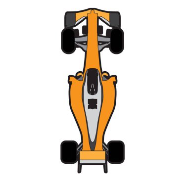 Bir yarış arabasının Üstten Görünüm