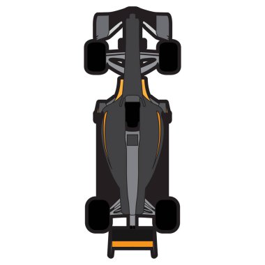 Bir yarış arabasının Üstten Görünüm