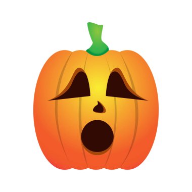 İzole endişeli jack-o-lantern