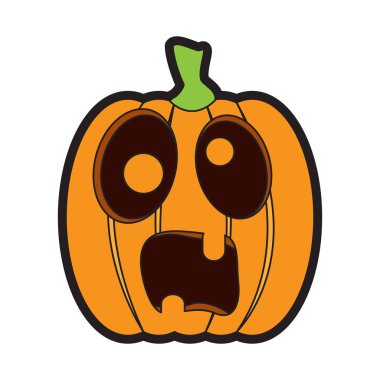 İzole korkmuş jack-o-lantern