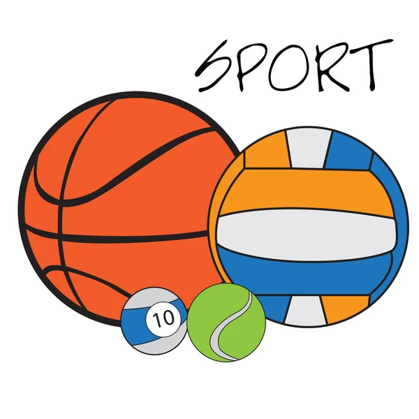 Uppsättning sportbollar — Stock vektor