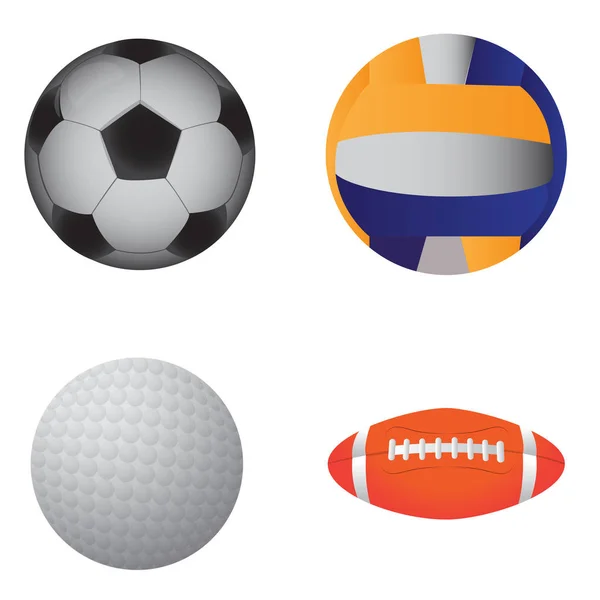 Juego de pelotas deportivas — Vector de stock