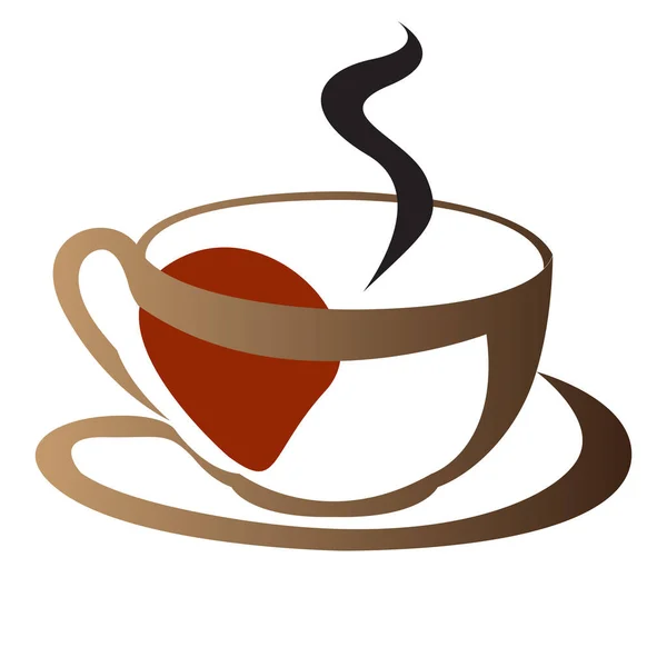 Taza de café abstracta aislada logo — Archivo Imágenes Vectoriales