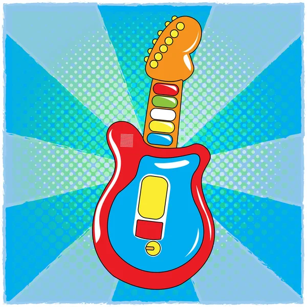 Juguete de guitarra aislado — Vector de stock