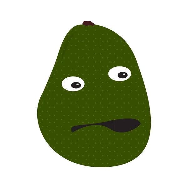 Ізольована здивований авокадо — стоковий вектор