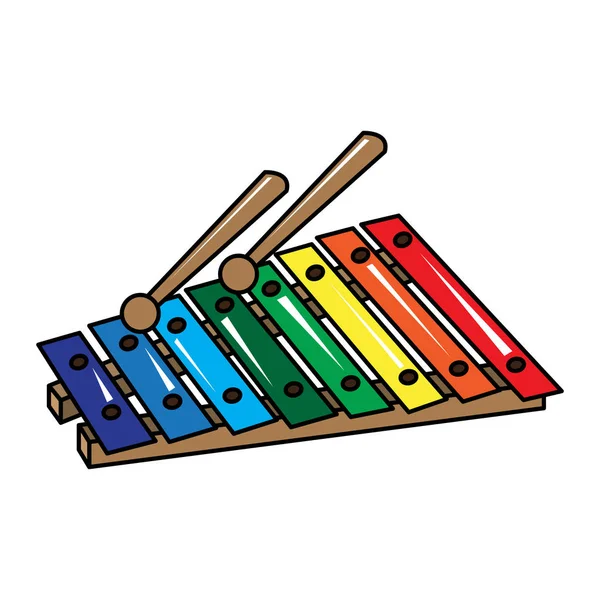 Isolado brinquedo xilofone — Vetor de Stock