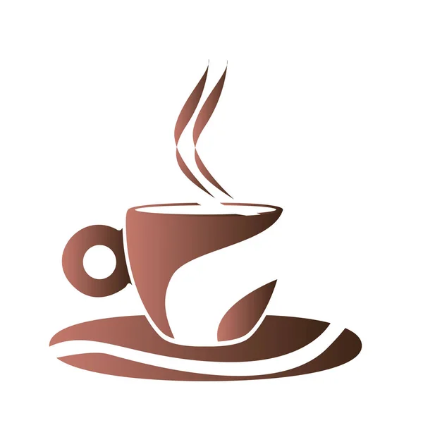 Taza de café abstracta aislada logo — Archivo Imágenes Vectoriales