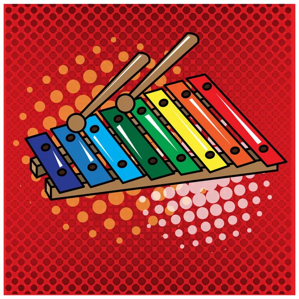 Isoleret xylofon legetøj – Stock-vektor