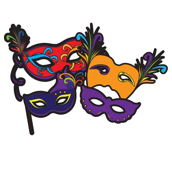 Набор карнавальных масок — стоковый вектор