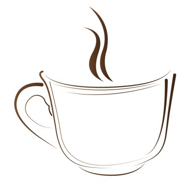 İzole soyut kahve kupa logosu