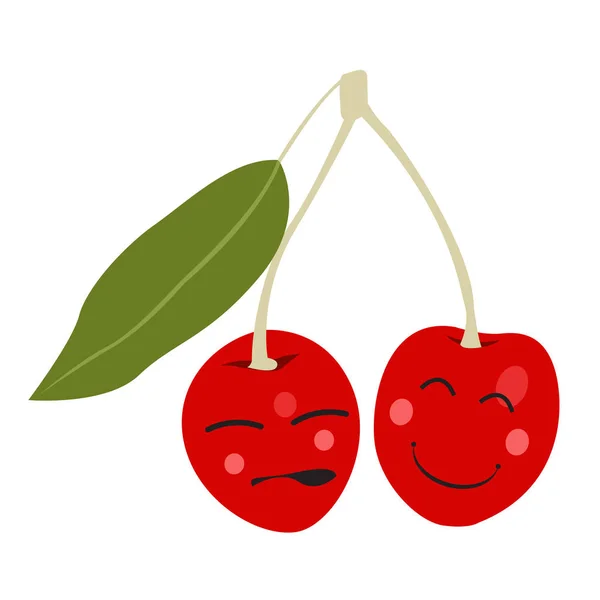 Izolované šťastný cherry — Stockový vektor