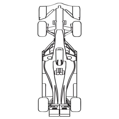 Bir yarış arabasının Üstten Görünüm