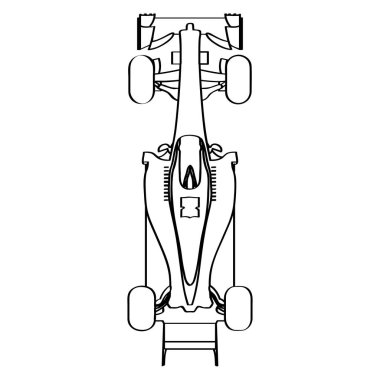 Bir yarış arabasının Üstten Görünüm
