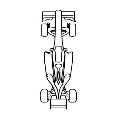 Bir yarış arabasının Üstten Görünüm