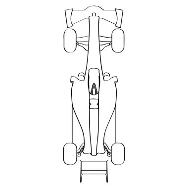 Bir yarış arabasının Üstten Görünüm