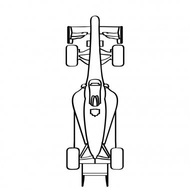 Bir yarış arabasının Üstten Görünüm