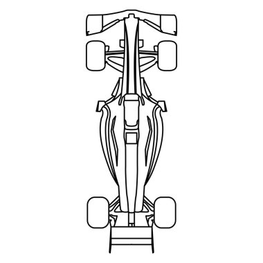 Bir yarış arabasının Üstten Görünüm