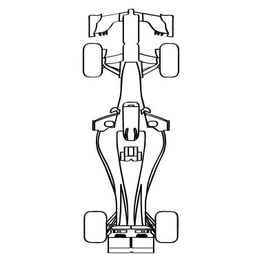 Bir yarış arabasının Üstten Görünüm