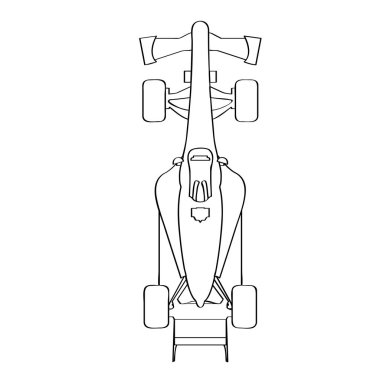 Bir yarış arabasının Üstten Görünüm