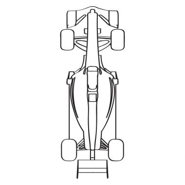 Bir yarış arabasının Üstten Görünüm