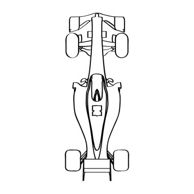 Bir yarış arabasının Üstten Görünüm