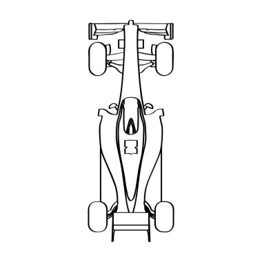Bir yarış arabasının Üstten Görünüm