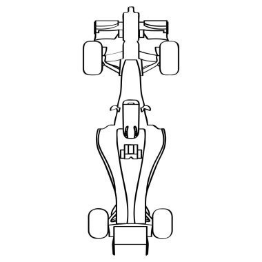 Bir yarış arabasının Üstten Görünüm