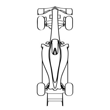 Bir yarış arabasının Üstten Görünüm