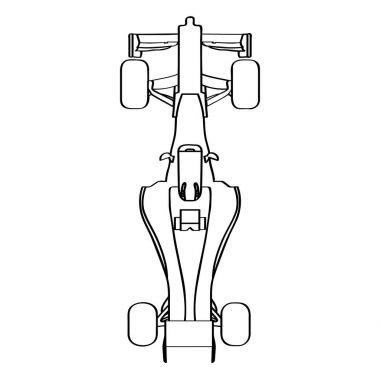 Bir yarış arabasının Üstten Görünüm
