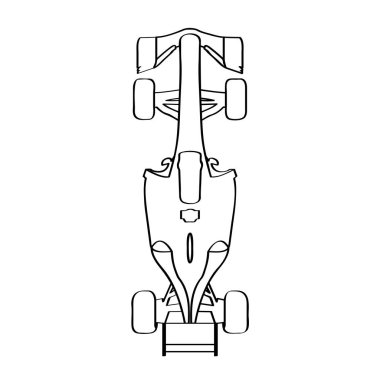 Bir yarış arabasının Üstten Görünüm