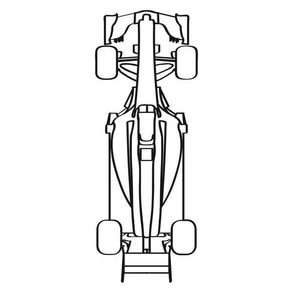 Vista superior de un coche de carreras — Vector de stock