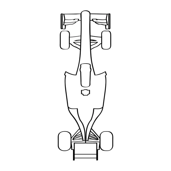 Vista superior de un coche de carreras — Vector de stock