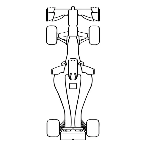 Vista superior de un coche de carreras — Vector de stock