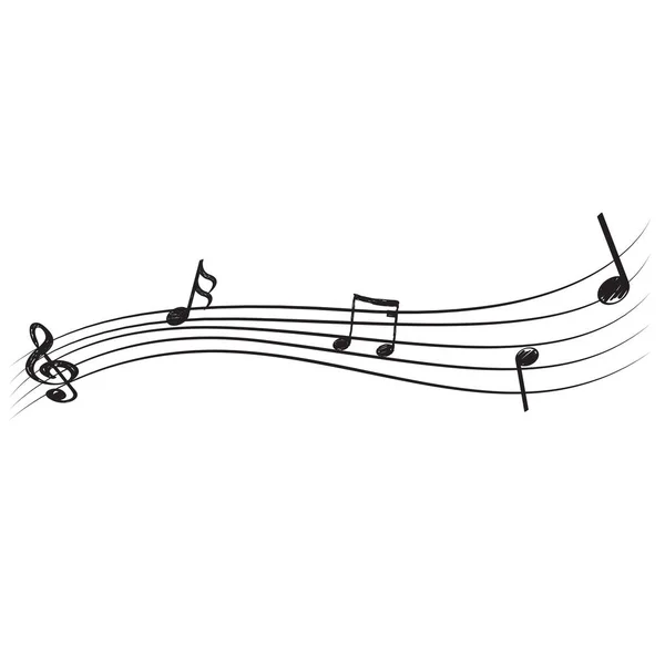 Pentagram med musiknoter — Stock vektor