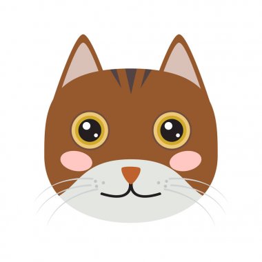 İzole şirin kedi simgesi
