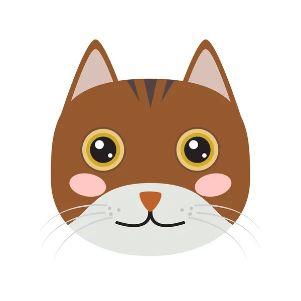 Isolato carino gatto icona — Vettoriale Stock
