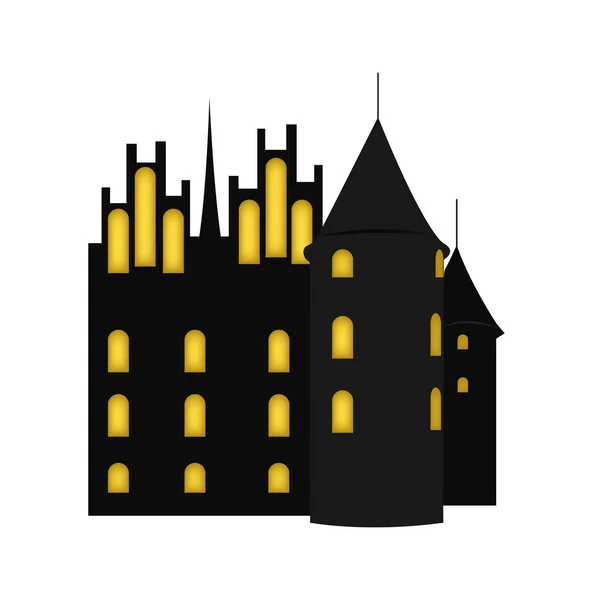 Изолированный замок с привидениями — стоковый вектор
