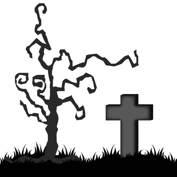 Halloween kerkhof grijs — Stockvector
