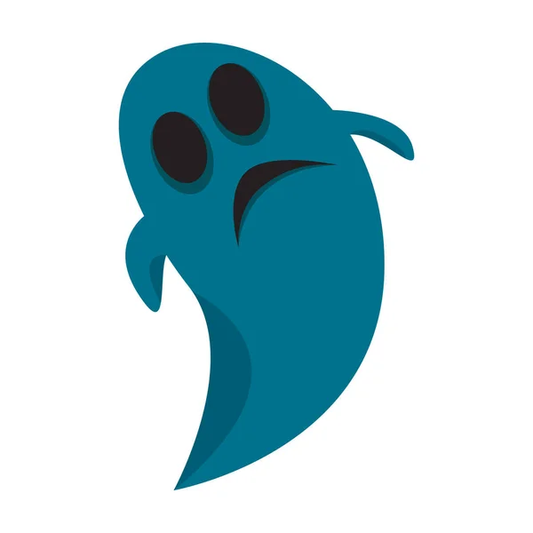 Fantôme bleu isolé — Image vectorielle