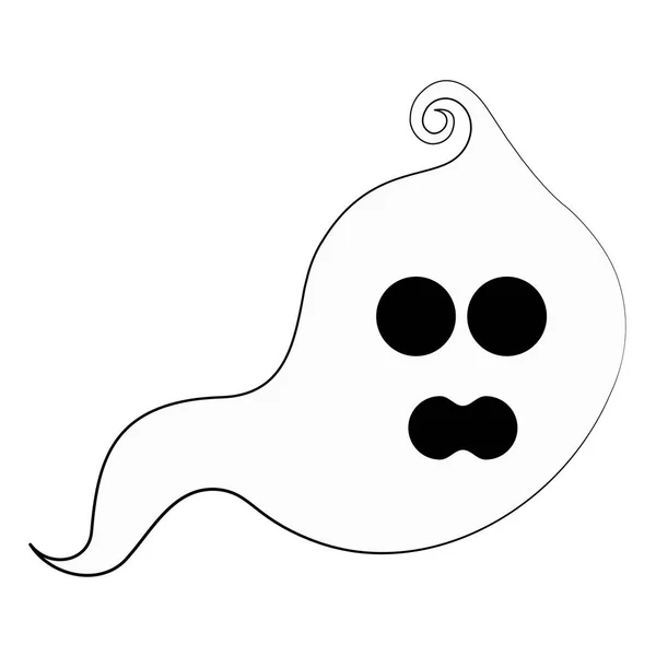 Fantôme mignon isolé — Image vectorielle