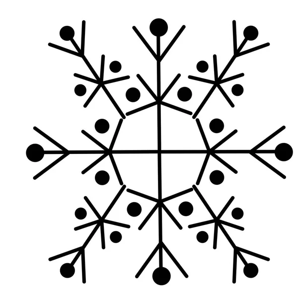 Illustrazione isolata del fiocco di neve — Vettoriale Stock