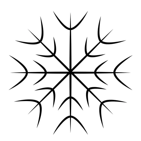 Ilustración aislada de copo de nieve — Vector de stock