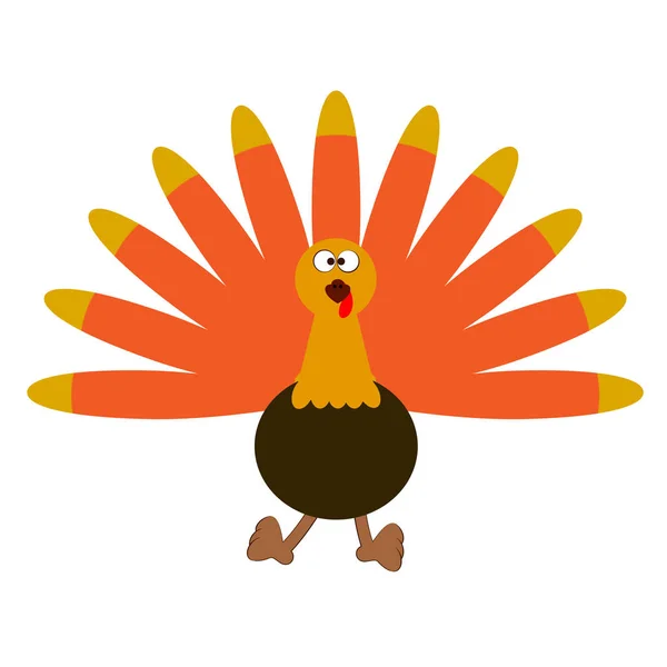 Turkey icon with feathers — Stock Vector