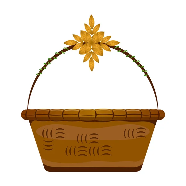 Empty wooden basket — Stock Vector